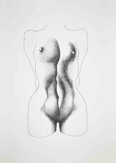 Akt - Radierung von Giacomo Porzano - 1972