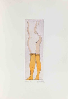 Nude - Etching by Sergio Barletta - 1974