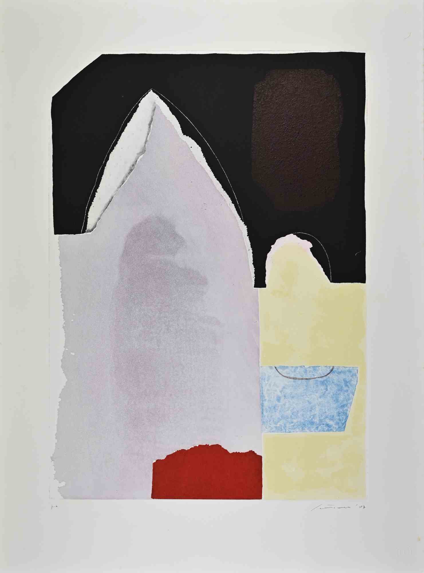 Abstract Composition Lithograph, Signed Artist's Proof, 1983