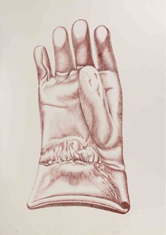 Glove - Etching by Giacomo Porzano - 1972
