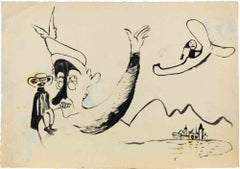 Surreal Composition, Ink, Modern Style, Signed, 1934ca, Unframed