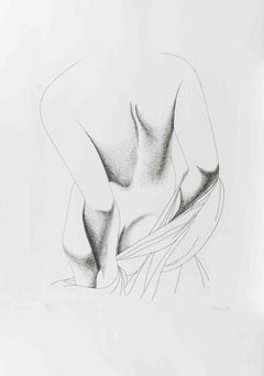 Nudo di spalle - Acquaforte di Giacomo Porzano - 1975