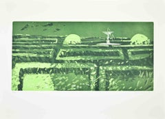 Garden - Etching by Edolo Masci - 1980s