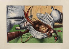 Après la chasse - Lithographie de Gregorio Sciltian - 1968