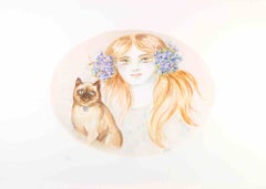 Portrait - Lithograph by Felicita Frai - 1980s
