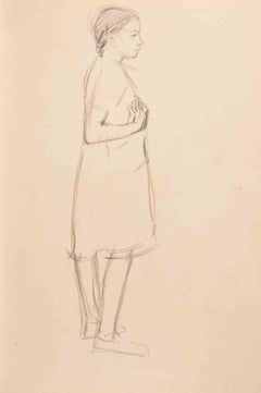 Girl - Drawing by Jacques Hirtz - Mid-20th Century