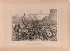 Arrivée de la 2e Colonne sur la Brèche - Lithograph by Auguste Raffet - 1837