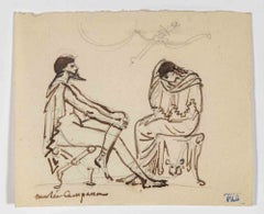 Ancient Greek Scene - Drawing by Isidore Pils - Mid-19th Century