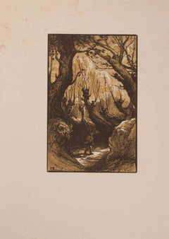 Chemin de Tusculum - Incisione di Henri Lefebvre - Fine del XIX secolo