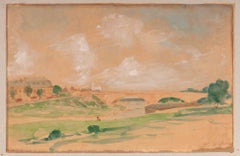 Paysage - Dessin d'Édouard Dufeu - Fin du XIXe siècle