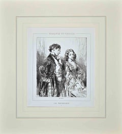 Les Partageuses - Lithograph By Paul Gavarni - 1850s