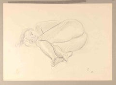Reclining Female Nude - Drawing by Fred Fay - 1962