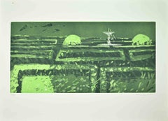 Garden - Etching by Edolo Masci - 1980s