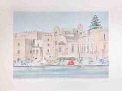 When the Port is Silent - Lithograph by Rosanna Cattaneo - 1990s