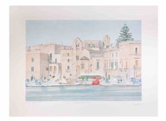 When the Port is Silent - Lithograph by Rosanna Cattaneo - 1990s