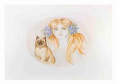 Portrait - Lithograph by Felicita Frai - 1980s