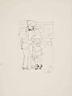 Tanzpaar (Dancing Couple) - Etching by Fritz Heinsheimer - 1925