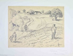 Campagna francese - Disegno di Suzanne Tourte - Anni '40