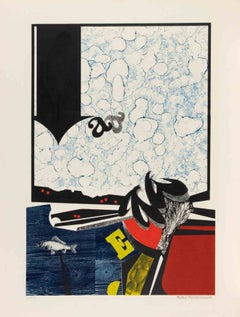 Composición surrealista - Técnica mixta de Hubert Fischlhammer - Finales del siglo XX