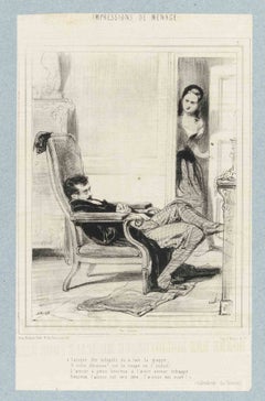 Impressions de Ménage - Lithograph By Paul Gavarni - 19th Century