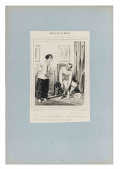 Impressions de Ménage - Lithograph By Paul Gavarni - 19th Century