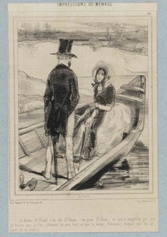 Impressions de Ménage - Lithograph By Paul Gavarni - 19th Century