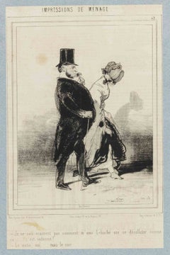 Impressions de Ménage - Lithograph By Paul Gavarni - 19th Century