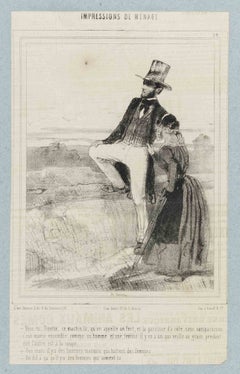 Impressions de Ménage - Lithograph By Paul Gavarni - 19th Century