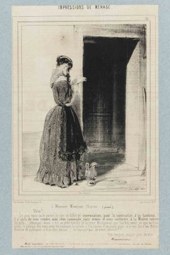 Impressions de Ménage - Lithograph By Paul Gavarni - 19th Century