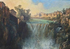 Vue des cascades de Tivoli - Peinture à l'huile - 1794