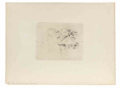 Swan and Duck, with Portraits of Julie - Etching by Berthe Morisot - 1889