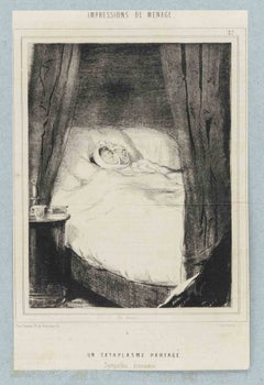 Un Cataplasme Partagé ... - Lithograph By Paul Gavarni - Mid-19th Century