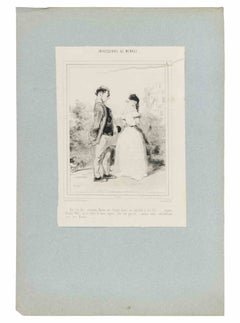 Impressions de Ménage - Plate 8 - Lithograph By Paul Gavarni - Mid-19th Century