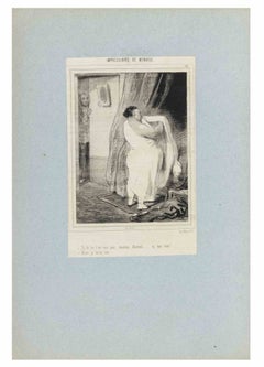 Impressions de Ménage - Plate 33 - Lithograph By Paul Gavarni - Mid-19th Century
