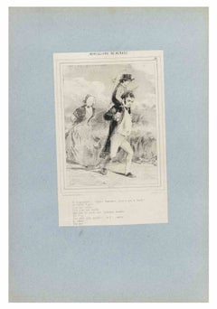 Impressions de Ménage - Plate 24 - Lithograph By Paul Gavarni - Mid-19th Century