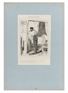 „Impressions de Ménage“ – Tafel 10 – Lithografie von Paul Gavarni – Mitte des 19. Jahrhunderts