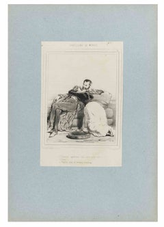 „Impressions de Ménage“ – Tafel 11 – Lithografie von Paul Gavarni – Mitte des 19. Jahrhunderts