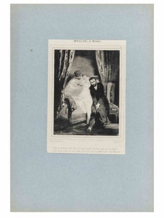 Impressions de Ménage - Planche 18 - Lithographie de Paul Gavarni - Milieu du XIXe siècle