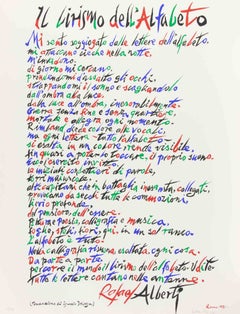 The Lyricism of Alphabet, Lithograph by Rafael Alberti, Abstract, 1972, Unframed