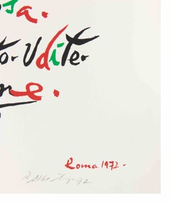 The Lyricism of Alphabet, Lithograph by Rafael Alberti, Abstract, 1972, Unframed