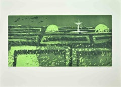 Garden - Etching by Edolo Masci - 1980s
