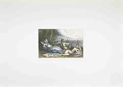 Tempo di relax con vista su Roma - Acquaforte di Tommasi Ferroni - Anni '70