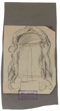 Composition - Drawing by Luigi Galli - Late 19th Century