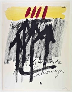 Als Mestres de Catalunya - Lithograph by Antoni Tapies - 1974