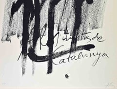 Als Mestres de Catalunya - Lithograph by Antoni Tapies - 1974