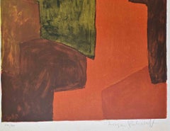 Composición «Orange et Verte» - Litografía de Serge Poliakoff - 1964
