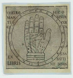 Cheiromantia - Ex Libris Gino Sabattini, Woodcut, Mid 20th Century, Unframed