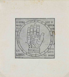Cheiromantia - Ex Libris Gino Sabattini, Woodcut, Mid 20th Century, Unframed