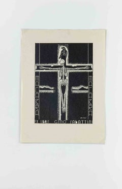 Memento Mori / Eclampsia - Ex Libris Gino Sabattini, Woodcut, Mid 20th Century