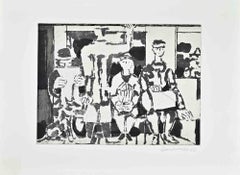 Figures - Etching by Hans Sperschneider - 1962